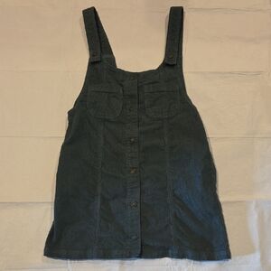 American Eagle Outfitters Green Corduroy Pinafore Dress